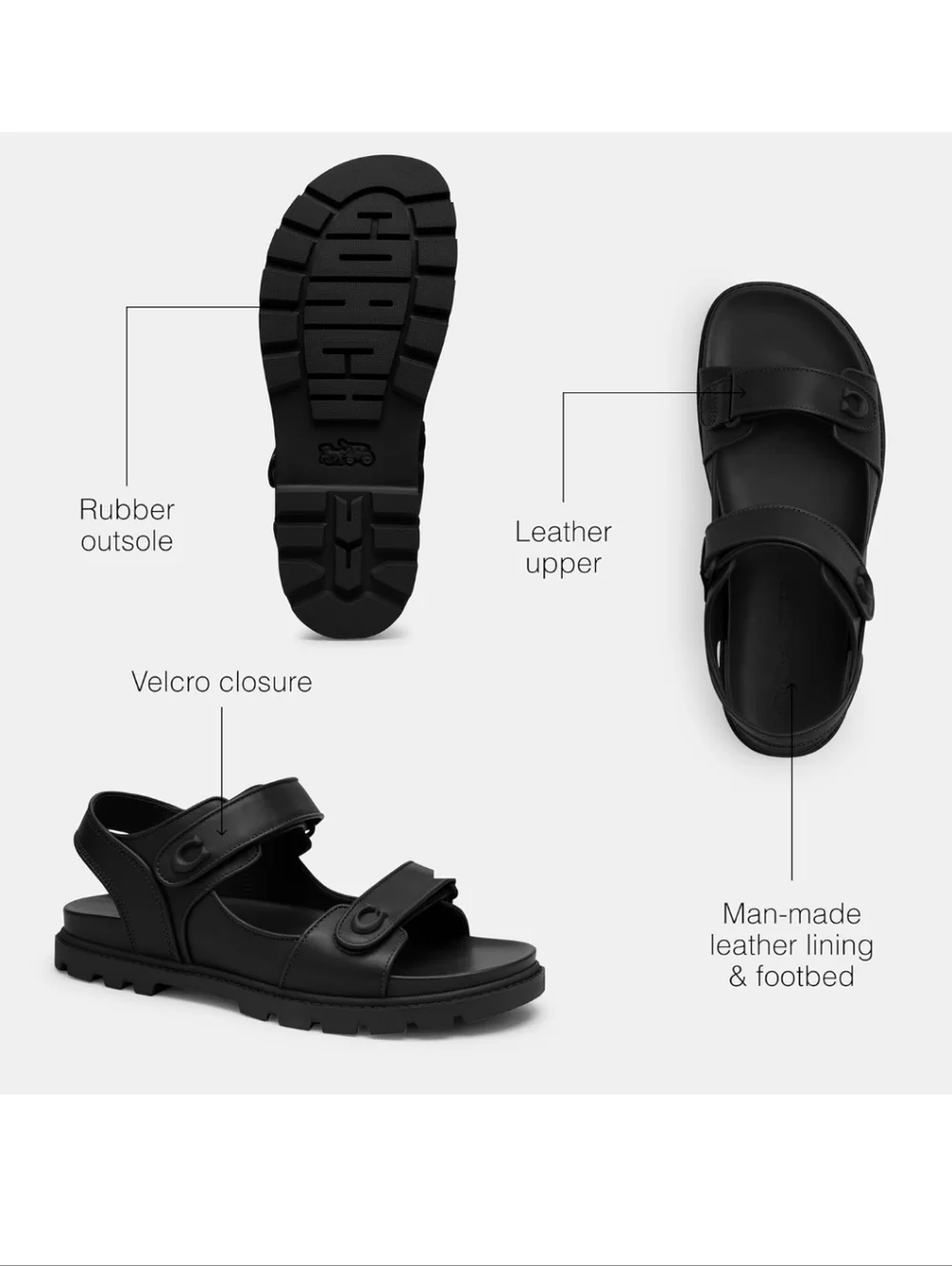 COACH Men's Platform Sandal Size 12D - Picture 2 of 7